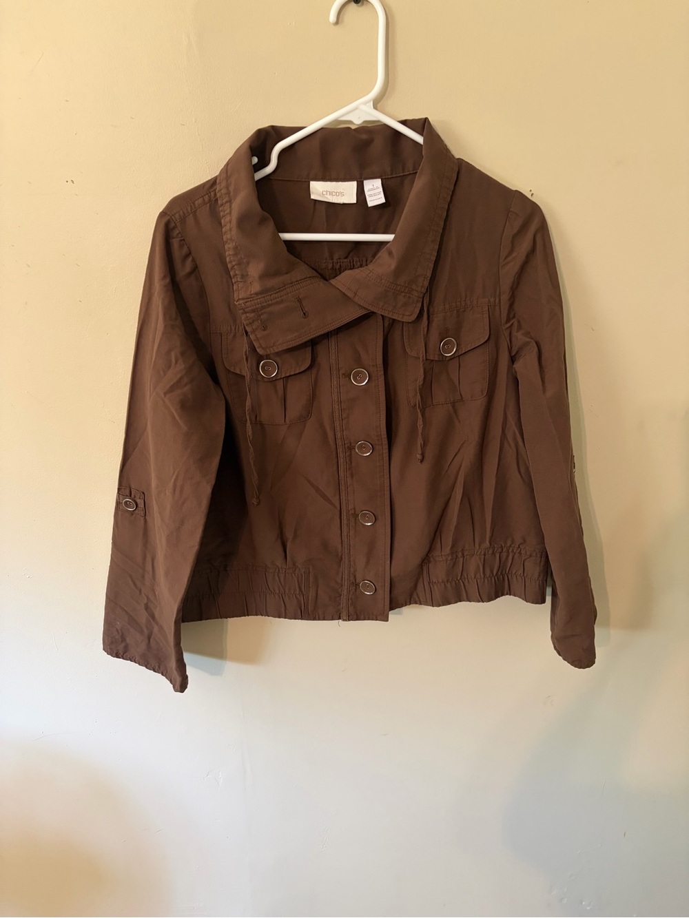 Chico's Brown Utility Button-Front Jacket